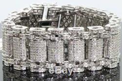 10Ct Round Cut Diamond Elegant Men's 8 Statement Bracelet 14k White Gold Over