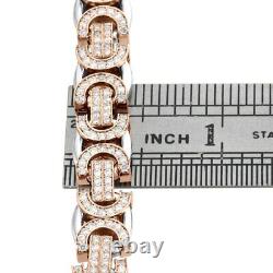 10K Two Tone Gold Over 7Ct Round Cut VVS1 Diamond Infinity Statement Bracelet 8