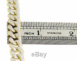 10K Yellow Gold Over Diamond Miami Cuban Bracelet Links 8.50 Box Clasp 2.50 Ct