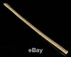 10.00Ct Round-Cut 14k Yellow Gold Over Diamond Tennis Bracelet D/VVS1 7.25 Inch