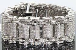 10.00Ct Round Cut Simulated Diamond 8Inch Men's Bracelet 925 Sterling Silver