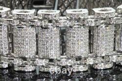 10.00Ct Round Cut Simulated Diamond 8Inch Men's Bracelet 925 Sterling Silver