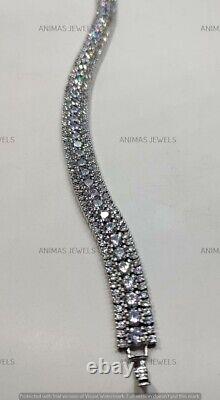 10.00 CT Round Cut Lab-Created Diamond Tennis Bracelet Charm 925 Sterling Silver