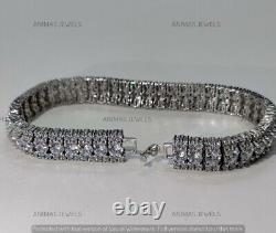 10.00 CT Round Cut Lab-Created Diamond Tennis Bracelet Charm 925 Sterling Silver