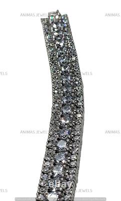 10.00 CT Round Cut Lab-Created Diamond Tennis Bracelet Charm 925 Sterling Silver