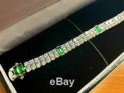 10.00 Carat Round Cut VVS1 Diamond Tennis Bracelet 14k White Gold Over 7.25