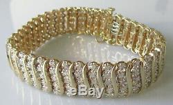 10.00 Carat Round Cut VVS1 Diamond Tennis Bracelet 14k Yellow Gold Over 7.25