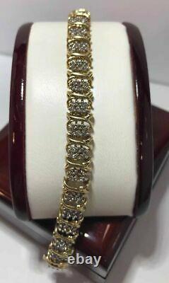 10.00 Carat Round Women's Diamond Tennis Bracelet 14K Yellow Gold over 7.25