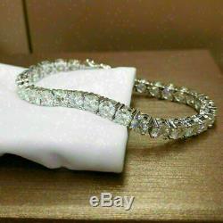 10.00 Ct Round-Cut 14k White Gold Over Diamond Tennis Bracelet D/VVS1 7.25 Inch