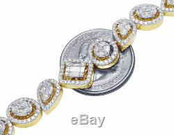 10.00 Ct Round-Cut 14k Yellow Gold Over Diamond Tennis Bracelet 7 Inch D/VVS1