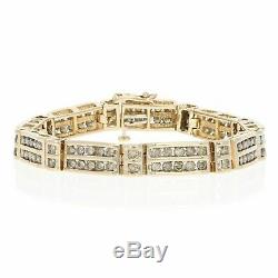 10.00 Ct Round-Cut 14k Yellow Gold Over Diamond Tennis Bracelet D/VVS1 7.25