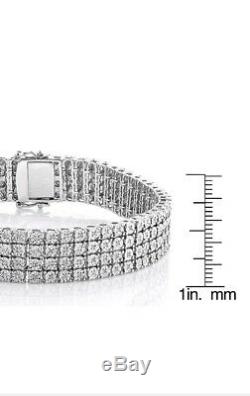 10.00 Ct Round-Cut VVS1 Diamond Tennis Bracelet 7.50 14K White Gold Finish