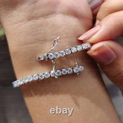 10.00 TCW Round Cut VVS1 Moissanite 925 Sterling Silver Tennis Women's Bracelet