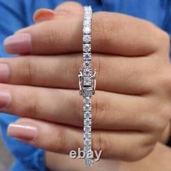 10.00 TCW Round Cut VVS1 Moissanite 925 Sterling Silver Tennis Women's Bracelet