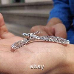 10.00 TCW Round Cut VVS1 Moissanite 925 Sterling Silver Tennis Women's Bracelet