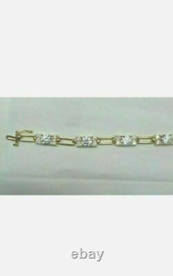 10.05 Ct Brilliant Round Cut Diamond Vintage Tennis Bracelet 14K Yellow Gold FN