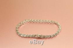 10 CT S-Link Tennis Bracelet with Diamonds 4k White Gold Over Perfect Finish 7