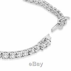 10 Ct Diamond Tennis Bracelet for Women Men in 14K White Gold Over 8 Inch Long