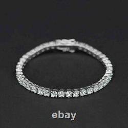 10 Ct Round Cut D/VVS1 Diamond Tennis Womens Bracelet 14K White Gold Over 7.25