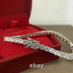 10 Ct Round Cut D/VVS1 Diamond Tennis Womens Bracelet 14K White Gold Over 7.25