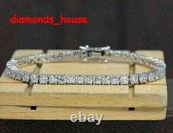 10 Ct Round Cut Lab Created VVS1 Diamond Tennis Bracelet 14K White Gold Finish