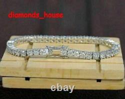 10 Ct Round Cut Lab Created VVS1 Diamond Tennis Bracelet 14K White Gold Finish