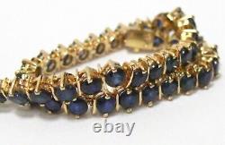 10 Ct Round Cut Simulated Blue Sapphire Tennis Bracelet Yellow Gold Plated