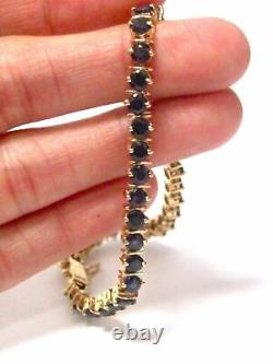 10 Ct Round Cut Simulated Blue Sapphire Tennis Bracelet Yellow Gold Plated