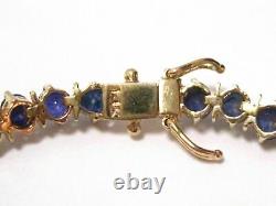 10 Ct Round Cut Simulated Blue Sapphire Tennis Bracelet Yellow Gold Plated