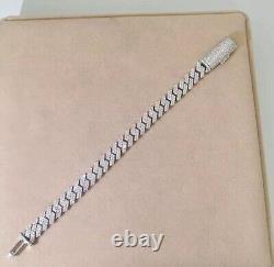 10mm Fully VVS1 Moissanite Cuban Link Bracelet 925 Silver Pass Moissanite Test