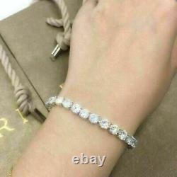 11CT Round Cut Lab Created Diamond Women's Bracelet 14K White Gold Plated Silver