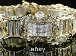 12CT Diamond 14K Men's Yellow Gold Over Engagement Exclusive Tennis Bracelet