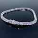 12ct Round Cut Moissanite Unisex Tennis Bracelet 14k White Gold Plated 7.5 Inch