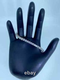 12Ct Round Cut Moissanite Unisex Tennis Bracelet 14k White Gold Plated 7.5 inch