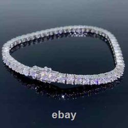 12Ct Round Cut Moissanite Unisex Tennis Bracelet 14k White Gold Plated 7.5 inch