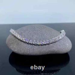 12Ct Round Cut Moissanite Unisex Tennis Bracelet 14k White Gold Plated 7.5 inch
