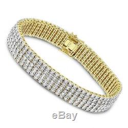 12.00 Carat Round Cut VVS1 Diamond Tennis Bracelet 14k Yellow Gold Over 7.25