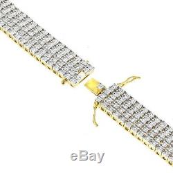 12.00 Carat Round Cut VVS1 Diamond Tennis Bracelet 14k Yellow Gold Over 7.25