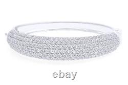 12.30ct Round Cut Moissanite 7.5 Dome Bangle Bracelet 925 Sterling Silver