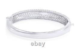 12.30ct Round Cut Moissanite 7.5 Dome Bangle Bracelet 925 Sterling Silver