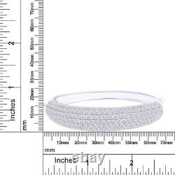 12.30ct Round Cut Moissanite 7.5 Dome Bangle Bracelet 925 Sterling Silver