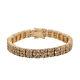 12.5 Cts Silver Gold Plated Natural Rose Cut Champagne Diamond Tennis Bracelet