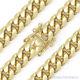 12mm Miami Cuban Curb Link Italy Sterling Silver 14k Yellow Gold Chain Bracelet