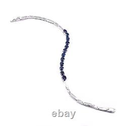 13.20ct Oval cut Blue Sapphire Women tennis Bracelet in 925 Sterling silver