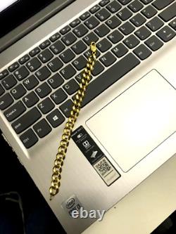 14K Solid Yellow Gold Plated Royal Miami Cuban Link Bracelet 7.25 For Unisex