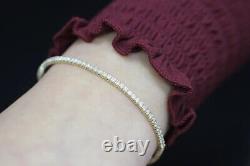 14K Yellow Gold Finish 7Ct Round Cut Diamond Women's Lab Created Bangle Bracelet