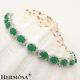 14pcs. Aaa Genuine 925 Sterling Silver Natural Green Emerald Bracelets 7