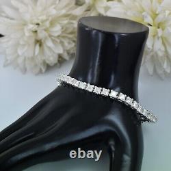 14.80Ct Certified 4mm White Diamond Tennis Bracelet-Great Luster! 925 Silver