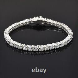 14.80Ct Certified 4mm White Diamond Tennis Bracelet-Great Luster! 925 Silver