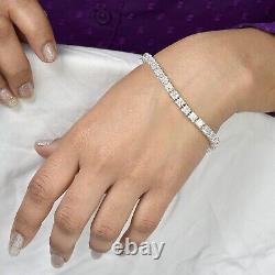 14.80Ct Certified 4mm White Diamond Tennis Bracelet-Great Luster! 925 Silver